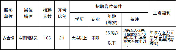 招聘岗位简介表