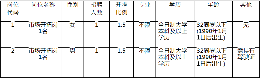 扬州拓普人才开发有限公司(市属国企)招聘工作人员岗位条件简介表