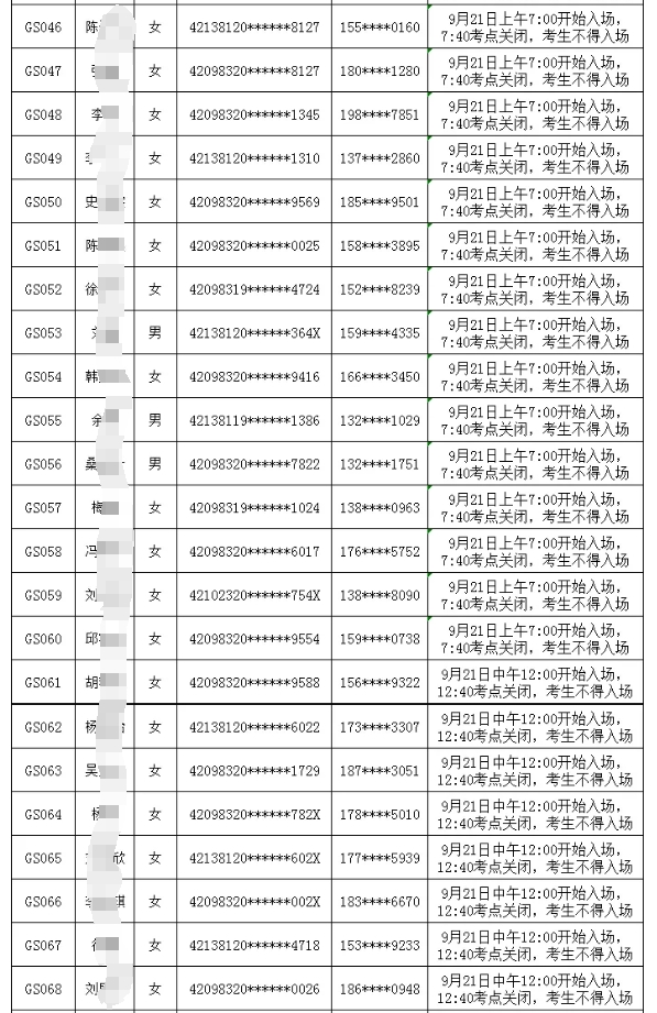 广水农商银行2024年新员工社会招录面试时间安排表3